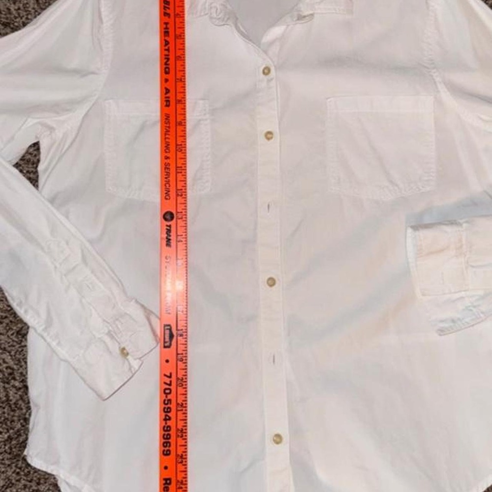 White Lucky Brand button up lyocell shirt size L - Picture 7 of 7